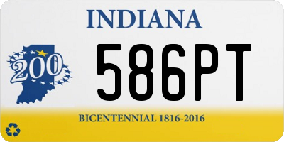 IN license plate 586PT