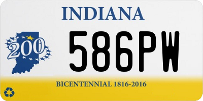 IN license plate 586PW