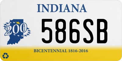 IN license plate 586SB