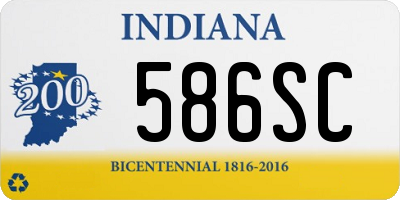 IN license plate 586SC