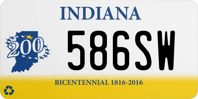 IN license plate 586SW