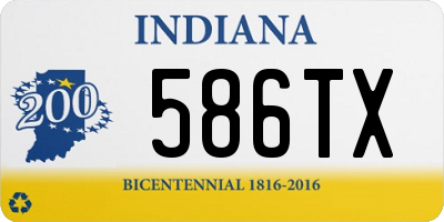 IN license plate 586TX