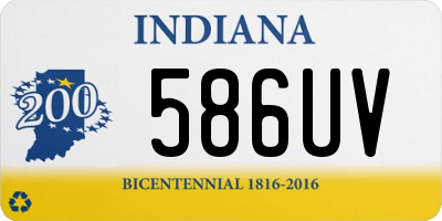 IN license plate 586UV