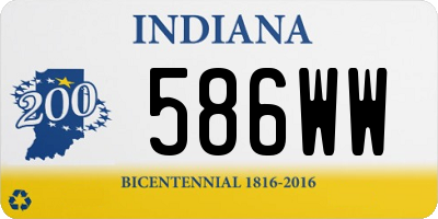 IN license plate 586WW