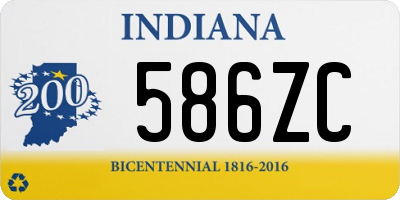 IN license plate 586ZC