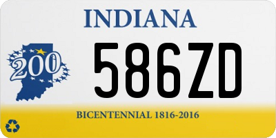 IN license plate 586ZD