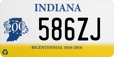 IN license plate 586ZJ