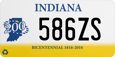 IN license plate 586ZS