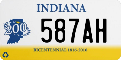 IN license plate 587AH