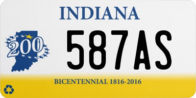 IN license plate 587AS