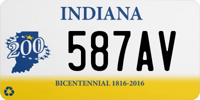 IN license plate 587AV