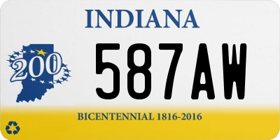 IN license plate 587AW