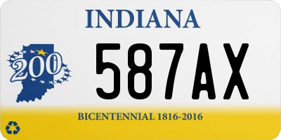 IN license plate 587AX