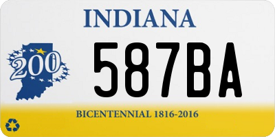 IN license plate 587BA