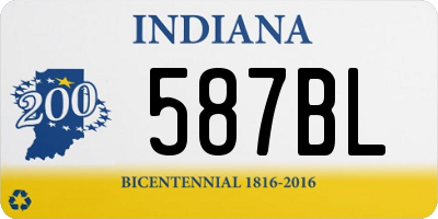 IN license plate 587BL