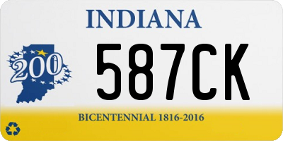 IN license plate 587CK