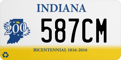 IN license plate 587CM