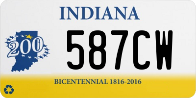 IN license plate 587CW