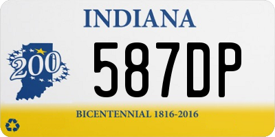 IN license plate 587DP