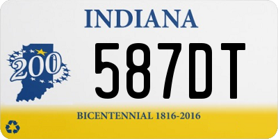 IN license plate 587DT