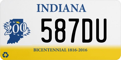IN license plate 587DU