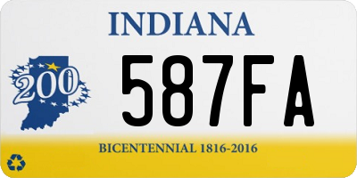 IN license plate 587FA