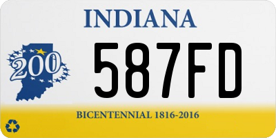 IN license plate 587FD