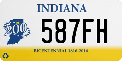 IN license plate 587FH