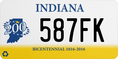 IN license plate 587FK