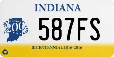 IN license plate 587FS