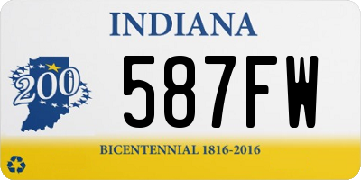 IN license plate 587FW