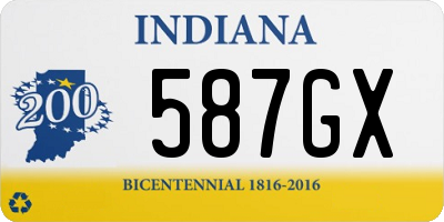 IN license plate 587GX