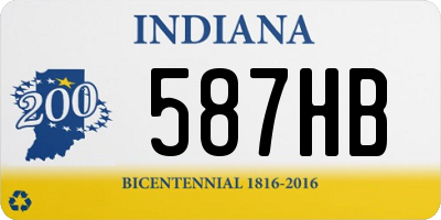 IN license plate 587HB