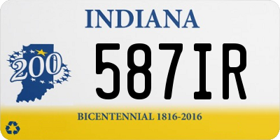 IN license plate 587IR