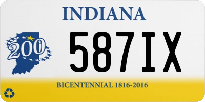 IN license plate 587IX