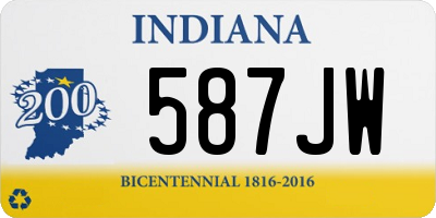 IN license plate 587JW