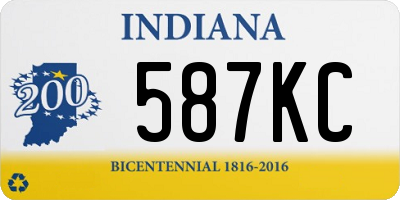 IN license plate 587KC