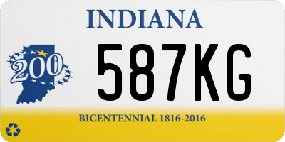 IN license plate 587KG