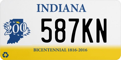 IN license plate 587KN