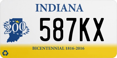 IN license plate 587KX