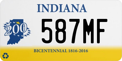 IN license plate 587MF