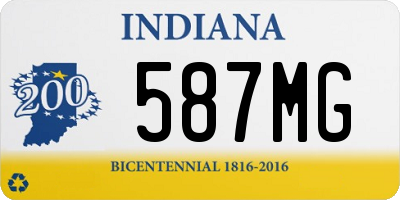 IN license plate 587MG