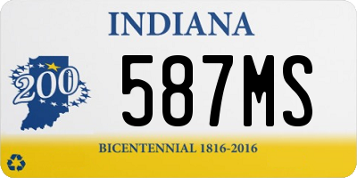 IN license plate 587MS