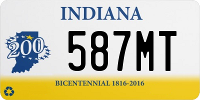 IN license plate 587MT