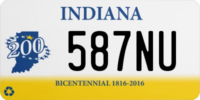 IN license plate 587NU