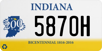 IN license plate 587OH