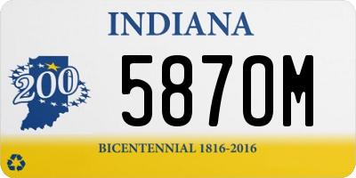 IN license plate 587OM