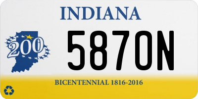 IN license plate 587ON