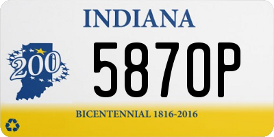 IN license plate 587OP