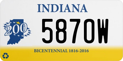 IN license plate 587OW